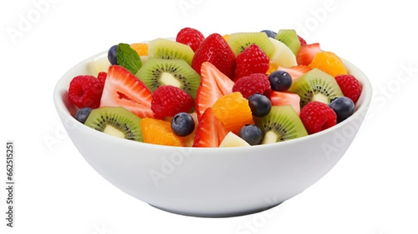 Obraz A fruit salad on a transparent white background