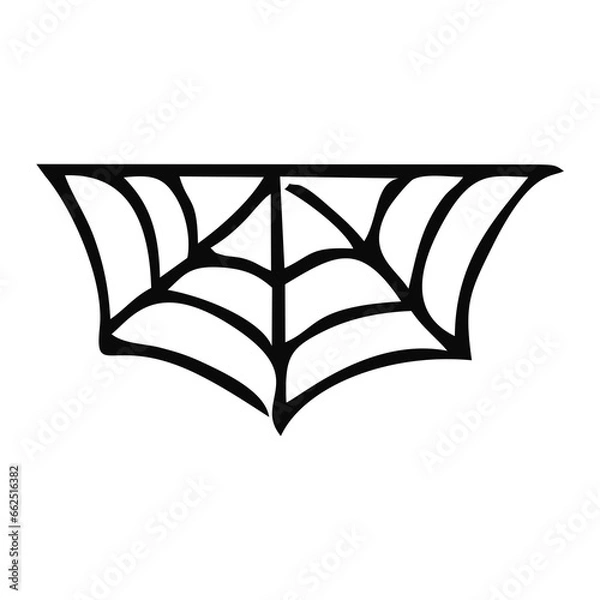 Obraz Scary Spider Web Halloween With White Background