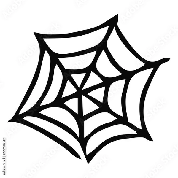 Obraz Scary Spider Web Halloween With White Background