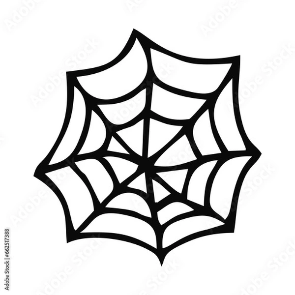 Obraz Scary Spider Web Halloween With White Background
