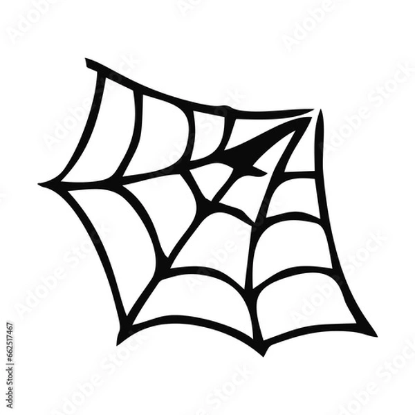 Obraz Scary Spider Web Halloween With White Background