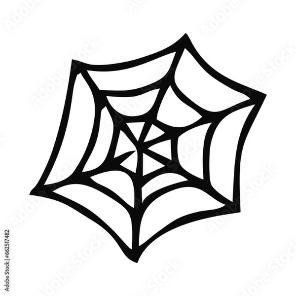Obraz Scary Spider Web Halloween With White Background