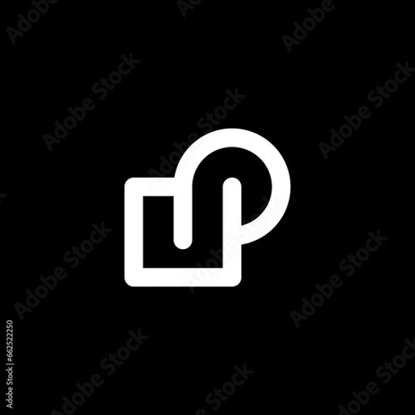 Fototapeta the logo consists of the letters P and U monogram.