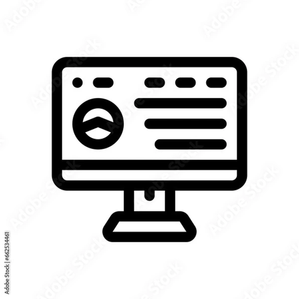 Fototapeta monitor line icon