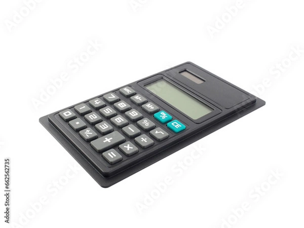 Fototapeta flat calculator isolated on transparent, electronic device for calculating