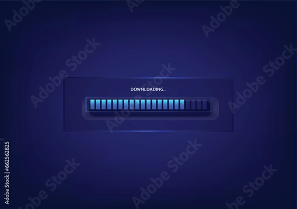 Obraz status downloading blue background