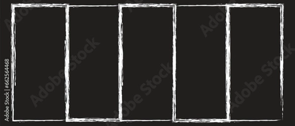 Fototapeta Grunge square and rectangle frames. Ink empty black boxes set. Rectangle borders collections. Rubber square stamp imprint. Vector illustration