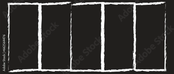 Fototapeta Grunge square and rectangle frames. Ink empty black boxes set. Rectangle borders collections. Rubber square stamp imprint. Vector illustration