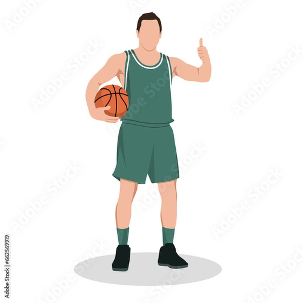Fototapeta Vector illustration of basketball player isolated