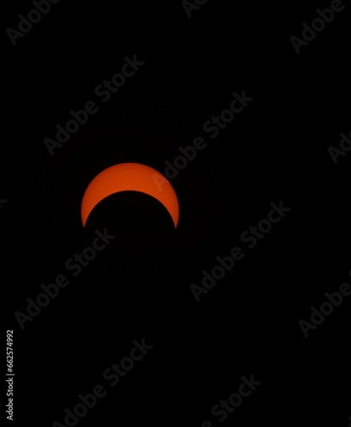 Obraz Annular solar eclipse and ring of fire from Albuquerque, New Mexico on October 14, 2023