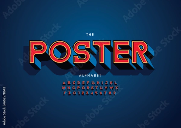 Fototapeta Vector of stylized modern font and alphabet