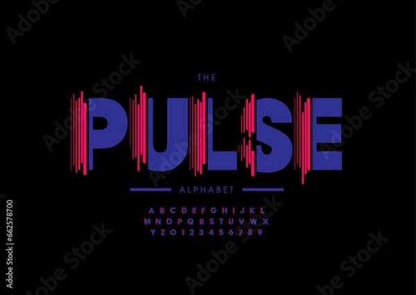 Fototapeta Vector of stylized modern font and alphabet