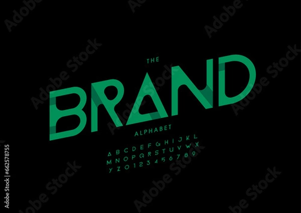 Fototapeta Vector of stylized modern font and alphabet