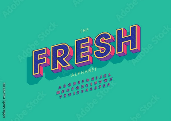 Fototapeta Vector of stylized modern font and alphabet