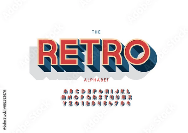 Fototapeta Vector of stylized modern font and alphabet