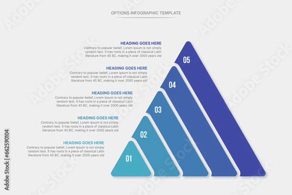 Obraz Hierarchy Pyramid chart flat vector diagram infographic