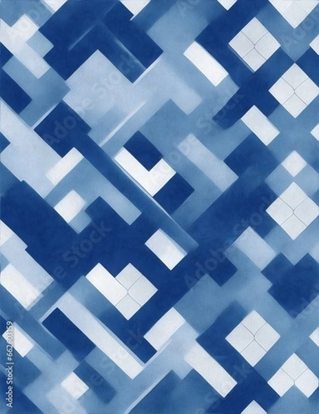 Fototapeta atterns art,Ocean&Weave,Dark Blue,White,Casual,Easy on the eyes,Generative ai illustration