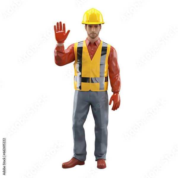 Fototapeta 3d human stop construction