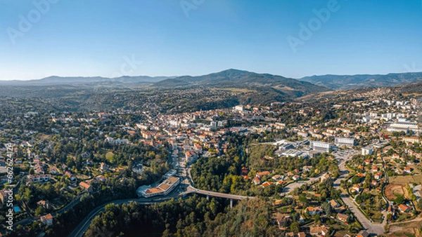Fototapeta Annonay vue de drone, Ardèche, Auvergne-Rhône-Alpes, France