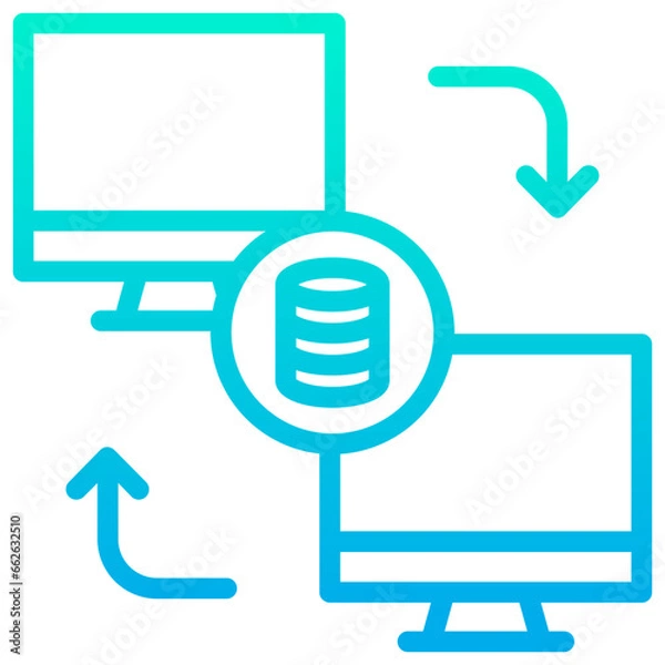 Fototapeta Outline Gradient Shared Database Server icon