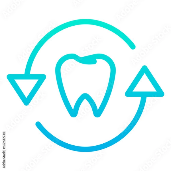 Obraz Outline Gradient Refresh teeth icon