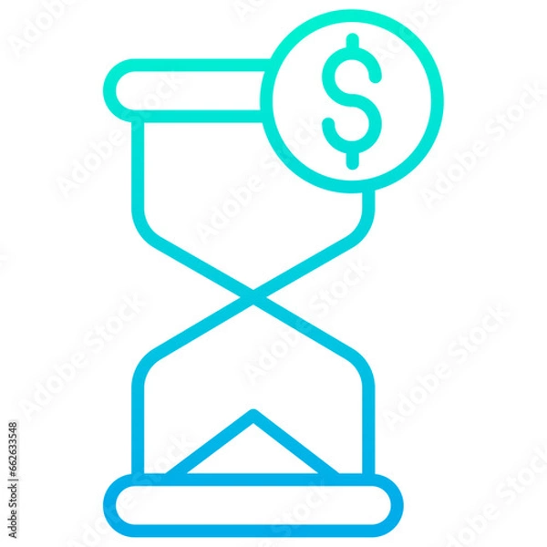 Obraz Outline Gradient Dollar Clock icon