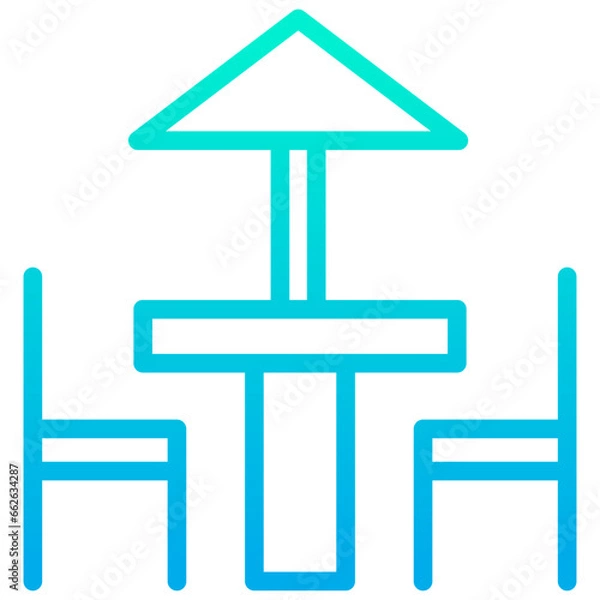 Obraz Outline Gradient Food Table icon