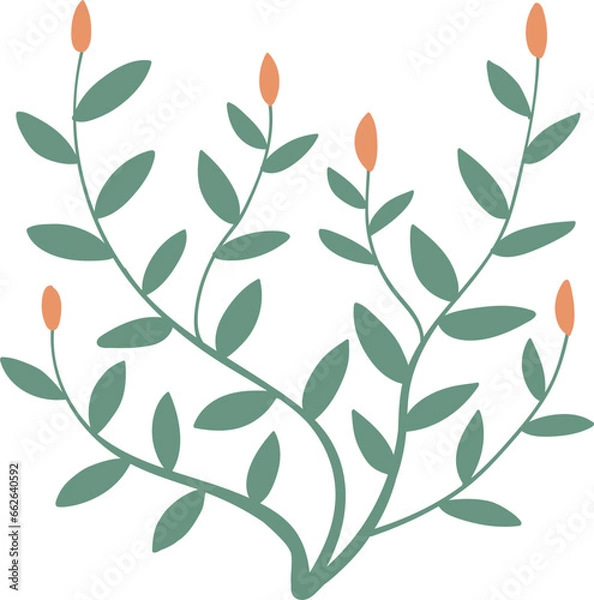 Obraz cute cartoon tree with flower illustration.