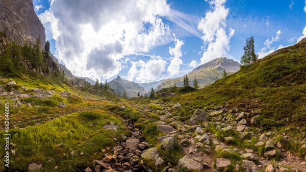 Fototapeta mountain landscape, path with sky