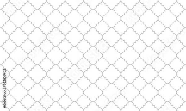 Fototapeta Gray Moroccan trellis seamless pattern. Vector Repeating Texture.