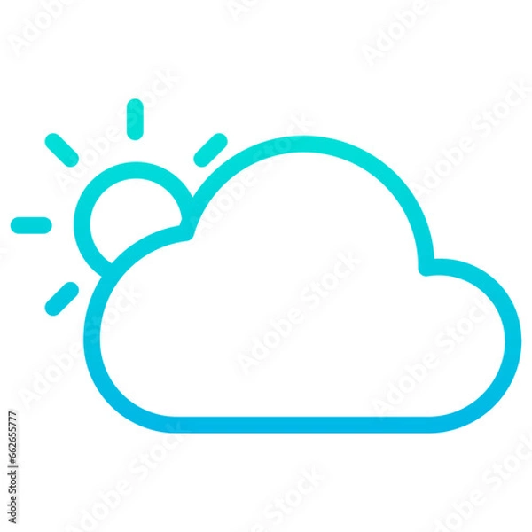 Fototapeta Outline Gradient Sun cloud icon