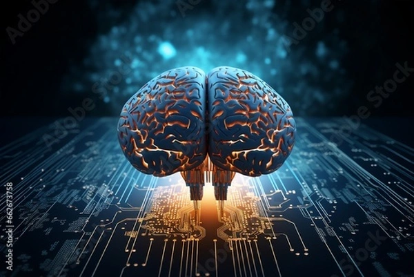 Fototapeta AI algorithms enabling continual learning and informed decision-making from data inputs, fostering intelligence progression