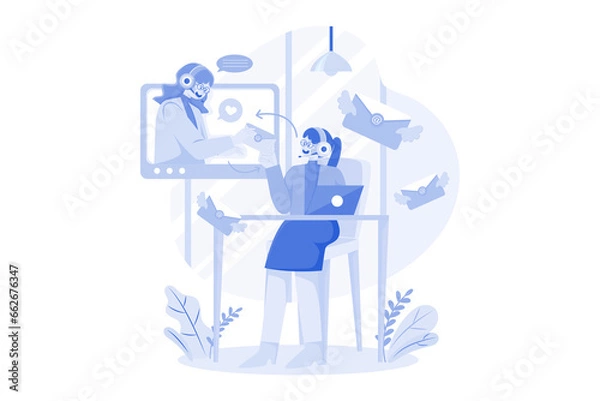 Fototapeta Customer Service Support via Email