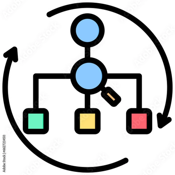 Fototapeta Internal Job Rotation Outline Color Icon