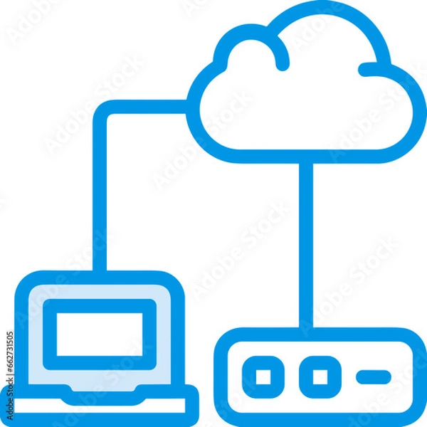 Fototapeta Cloud storage icon symbol vector image. Illustration of the database server hosting cloud system digital design image