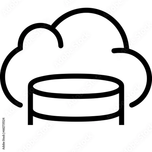 Fototapeta Cloud storage icon symbol vector image. Illustration of the database server hosting cloud system digital design image