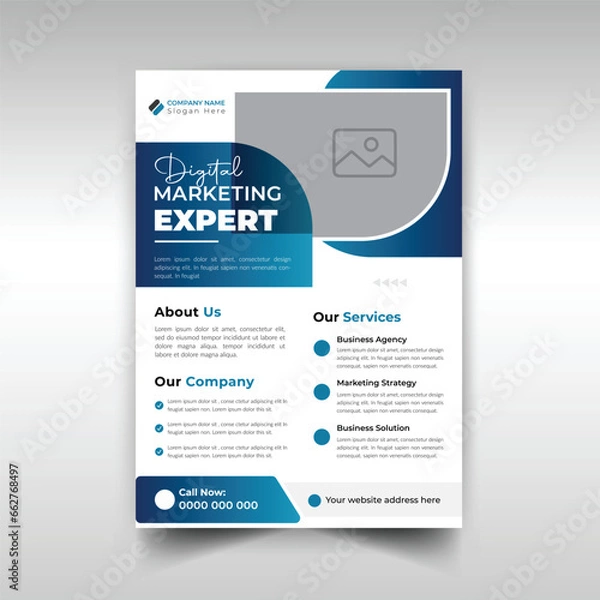 Obraz Unique business flyer design template for marketing agency