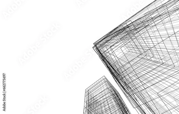 Fototapeta Abstract architecture vector 3d illustration