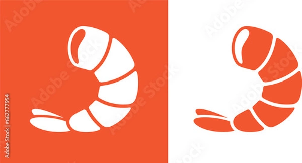 Obraz Shrimp logo. Isolated shrimp on white background. Prawns