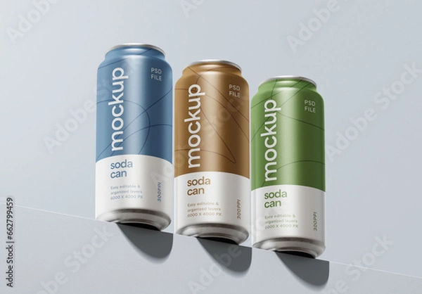 Obraz Thin Soda Can Mockup