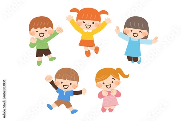 Fototapeta 元気な子供達のイラスト素材セット