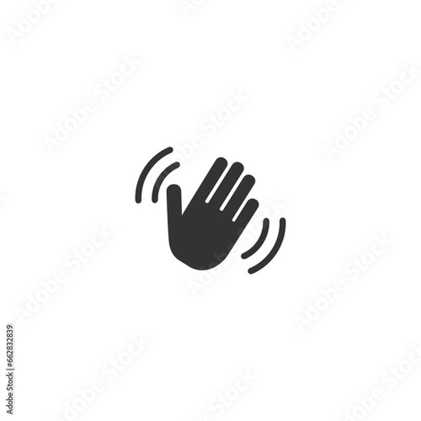Obraz Hand wave  waving hi or hello gesture line art vector icon for apps and websites