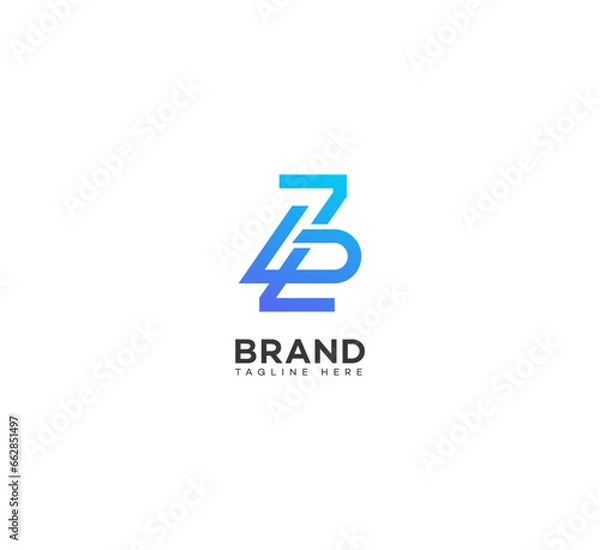 Fototapeta ZB, BZ letter logo