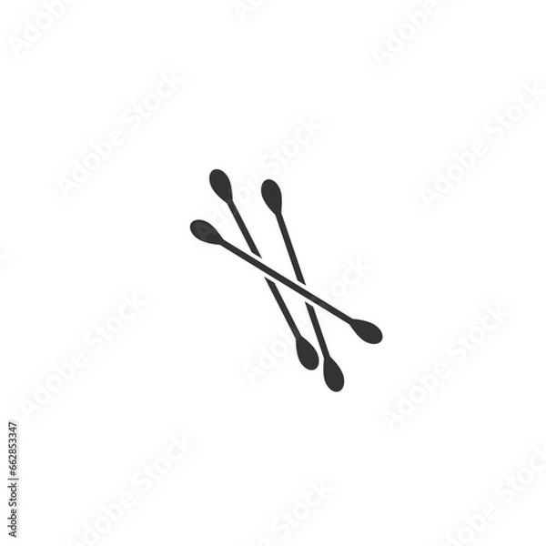 Obraz Icon of a cotton swab for ears. Hygiene. Simple vector illustration