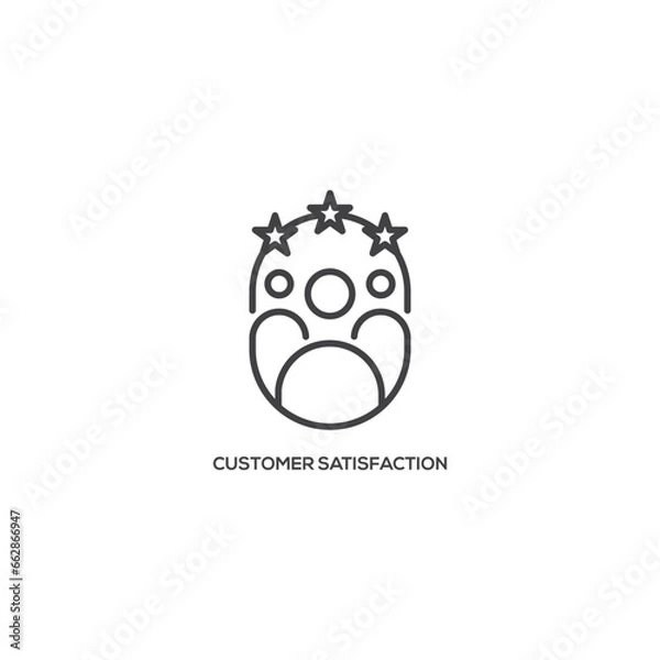 Fototapeta Customer Satisfaction icon, business concept. Modern sign, linear pictogram, outline symbol, simple thin line vector design element template