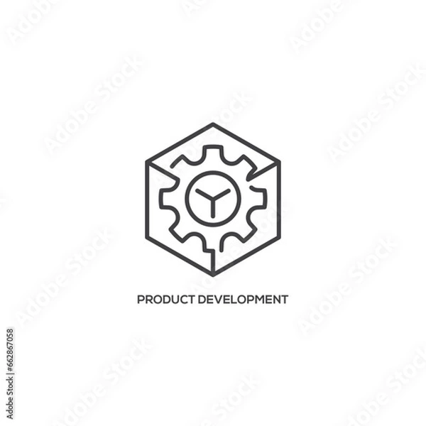 Fototapeta Product Development icon, business concept. Modern sign, linear pictogram, outline symbol, simple thin line vector design element template