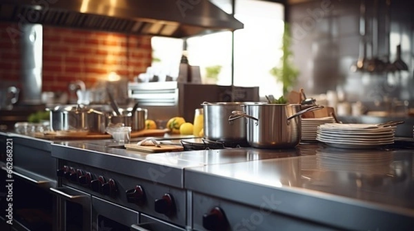 Obraz empty professional restaurant kitchen