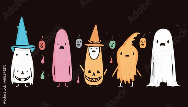 Obraz flat halloween vector illustration simple