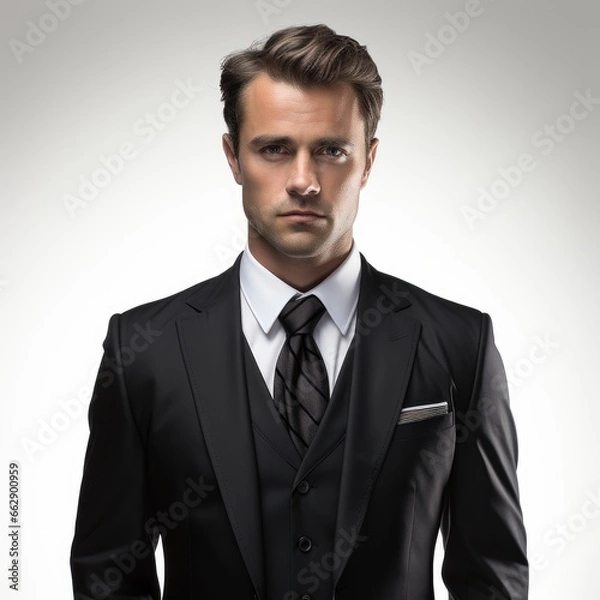 Obraz A man in a suit Isolated on White Background