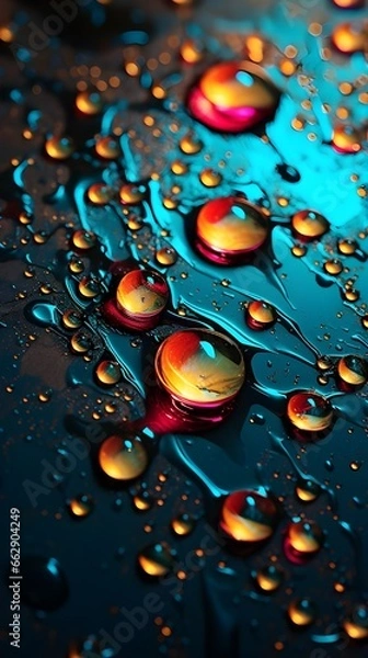 Fototapeta multi-color fluid drop with interesting patterns